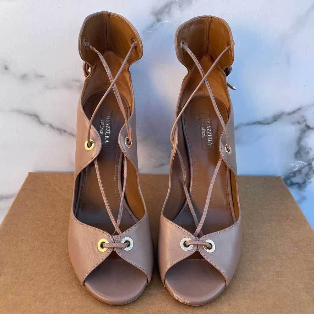 Aquazzura Tango curvy leather lace-up sandal in b… - image 3