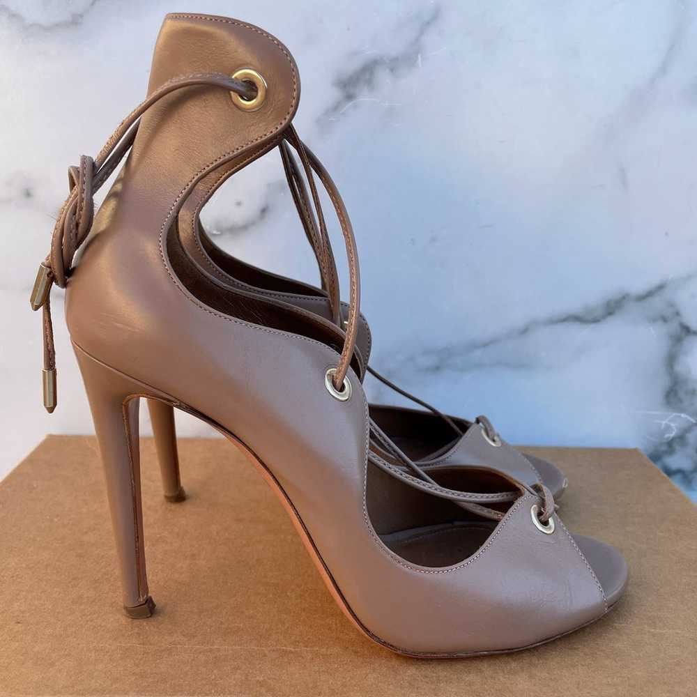 Aquazzura Tango curvy leather lace-up sandal in b… - image 6