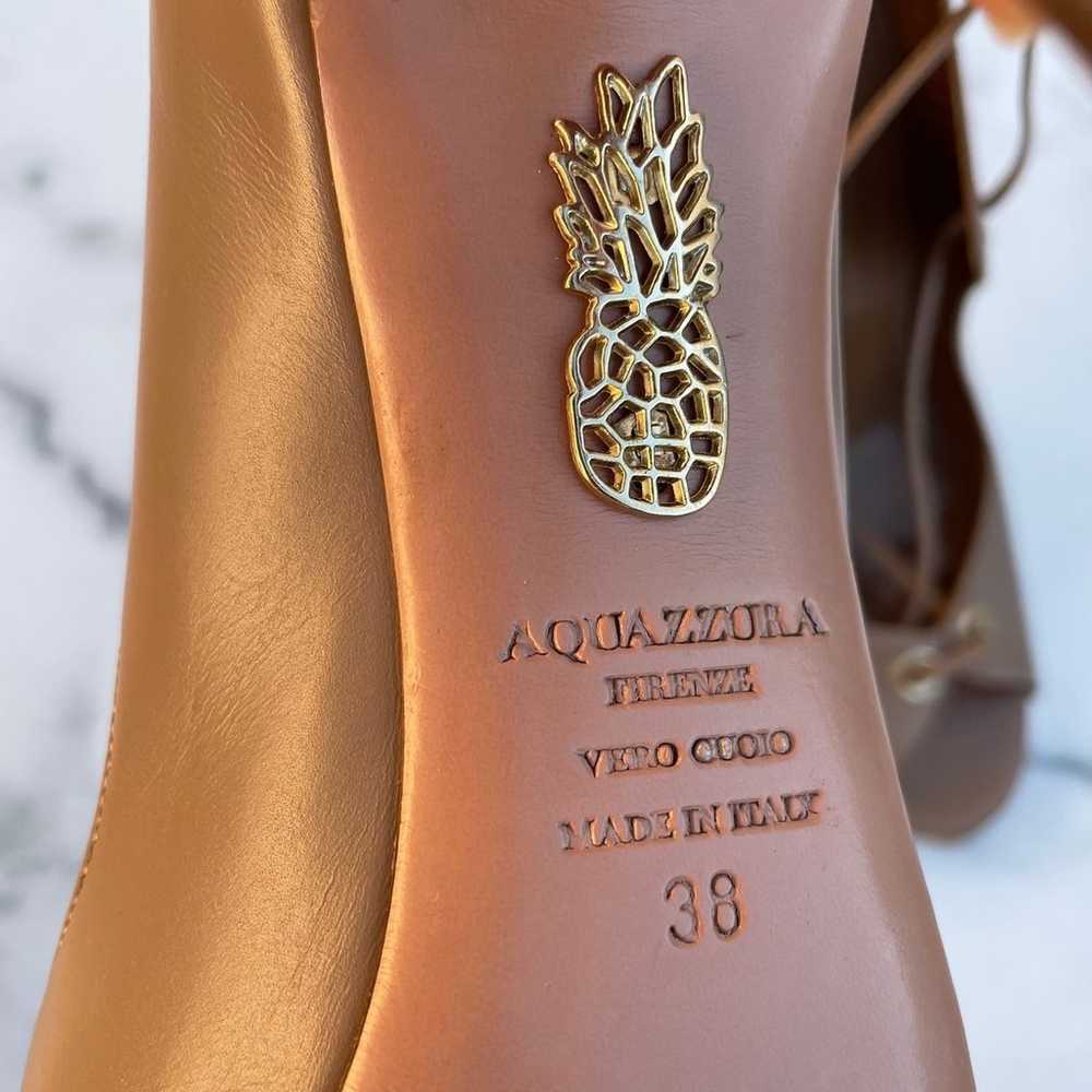 Aquazzura Tango curvy leather lace-up sandal in b… - image 9