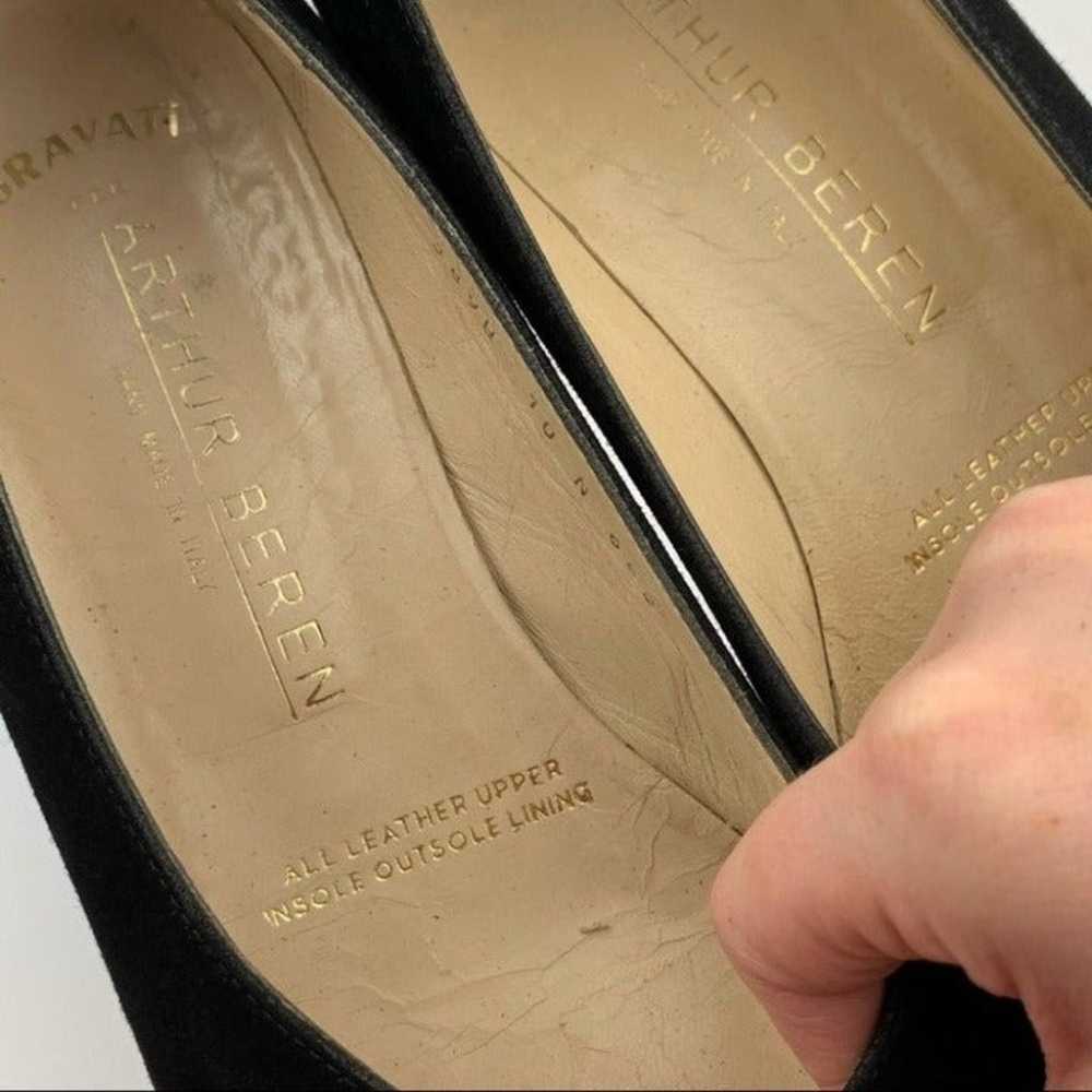 Arthur Beren heels size 10 N black Italian suede … - image 10