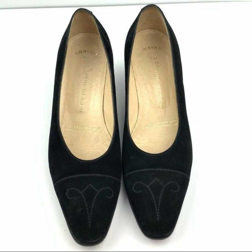 Arthur Beren heels size 10 N black Italian suede … - image 2