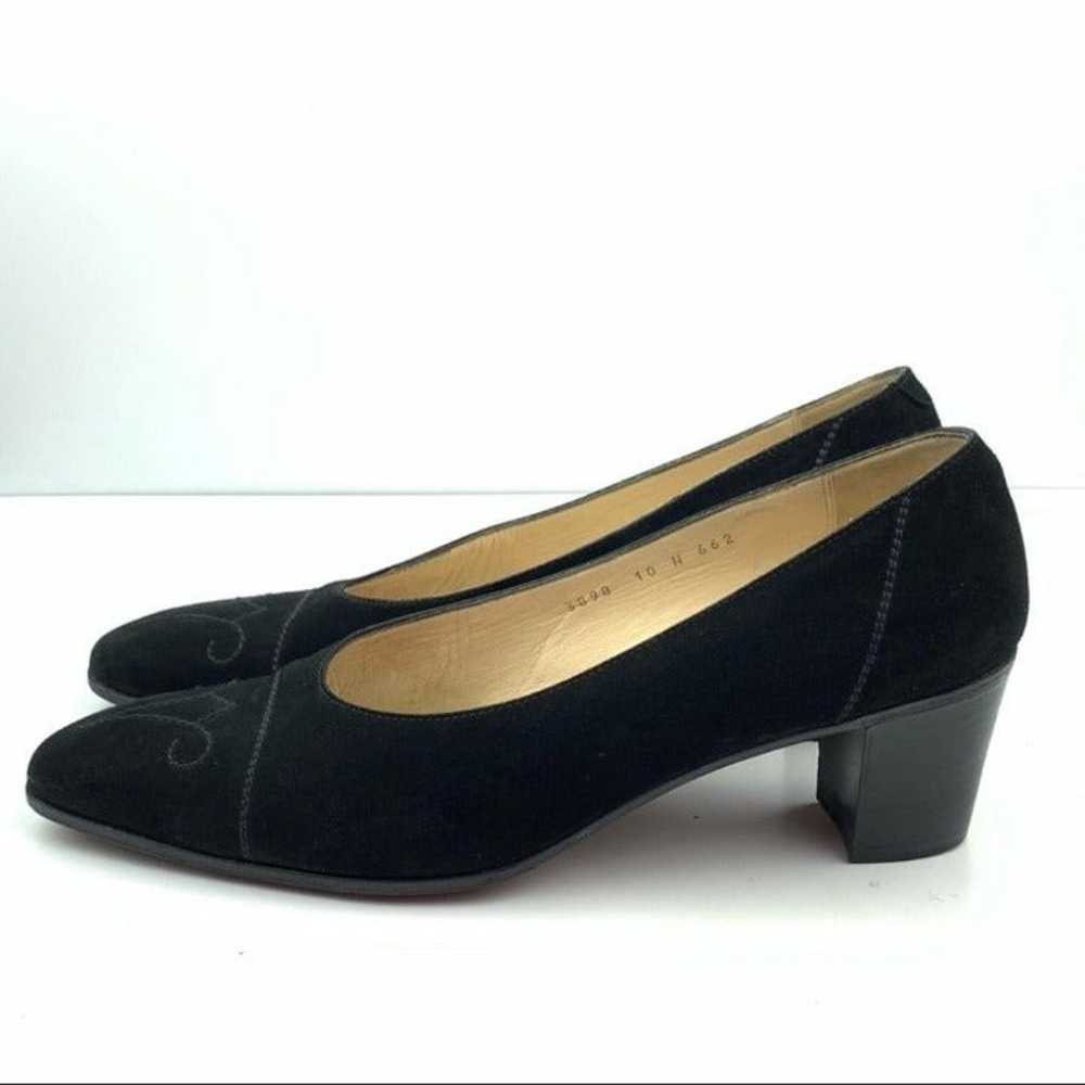 Arthur Beren heels size 10 N black Italian suede … - image 4