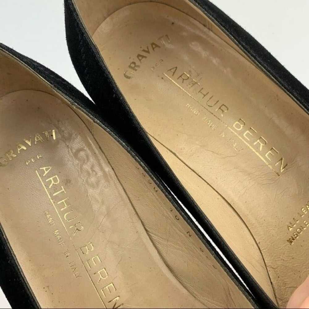 Arthur Beren heels size 10 N black Italian suede … - image 9