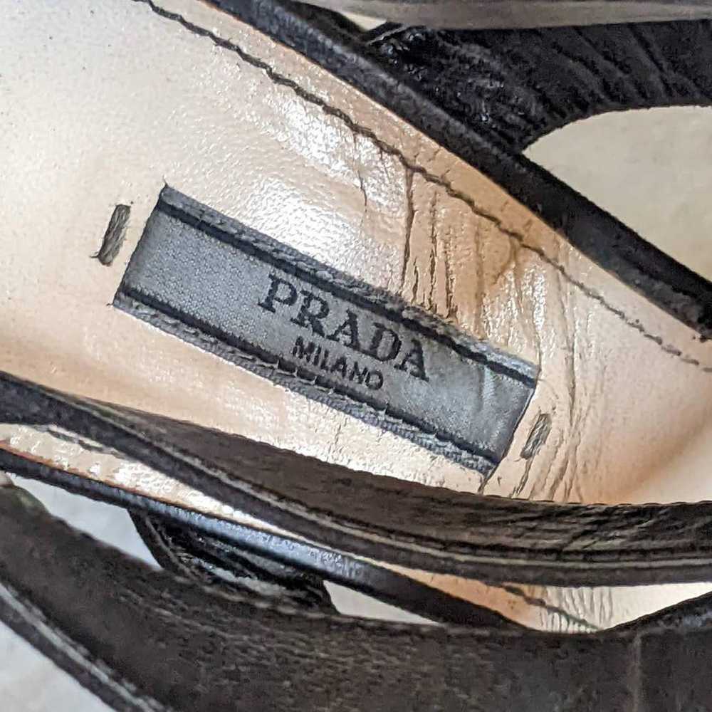 Prada Suede Gladiator Block Heel Sandals in Black… - image 10