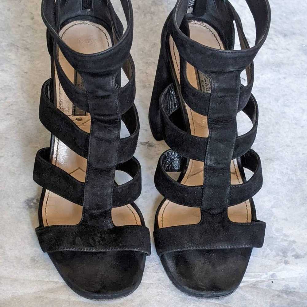 Prada Suede Gladiator Block Heel Sandals in Black… - image 7
