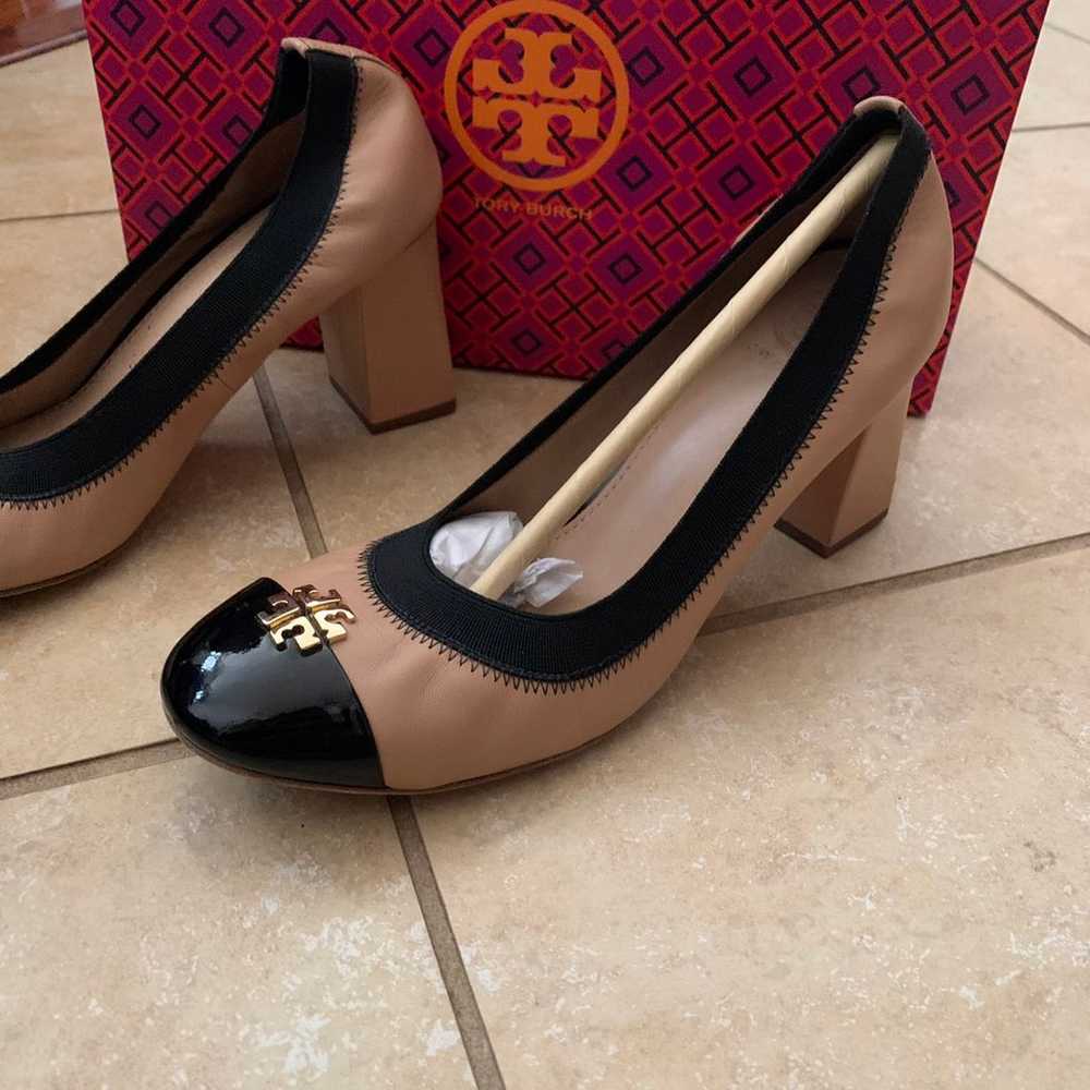 Tory Burch nude and black block heels 7. - image 2