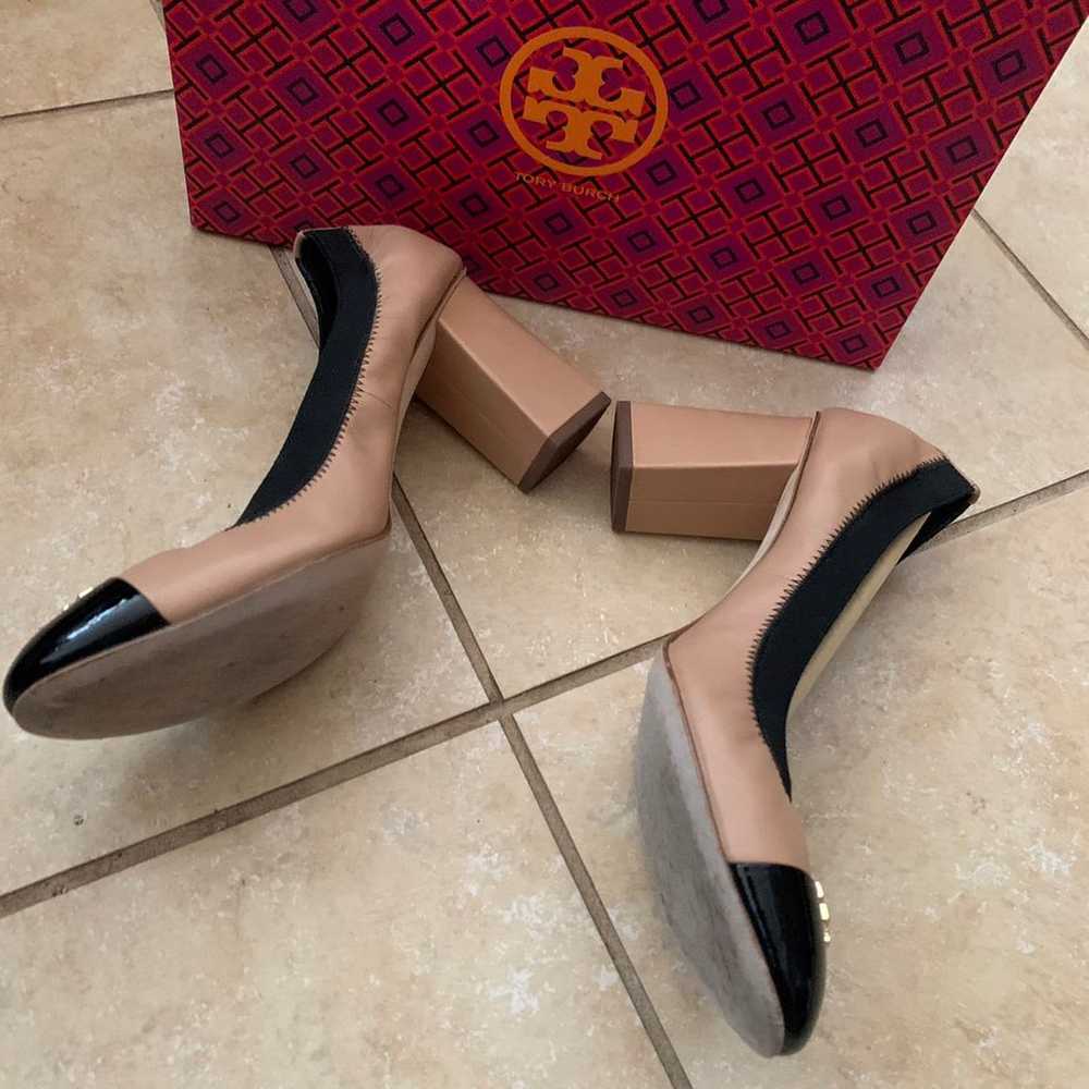 Tory Burch nude and black block heels 7. - image 4