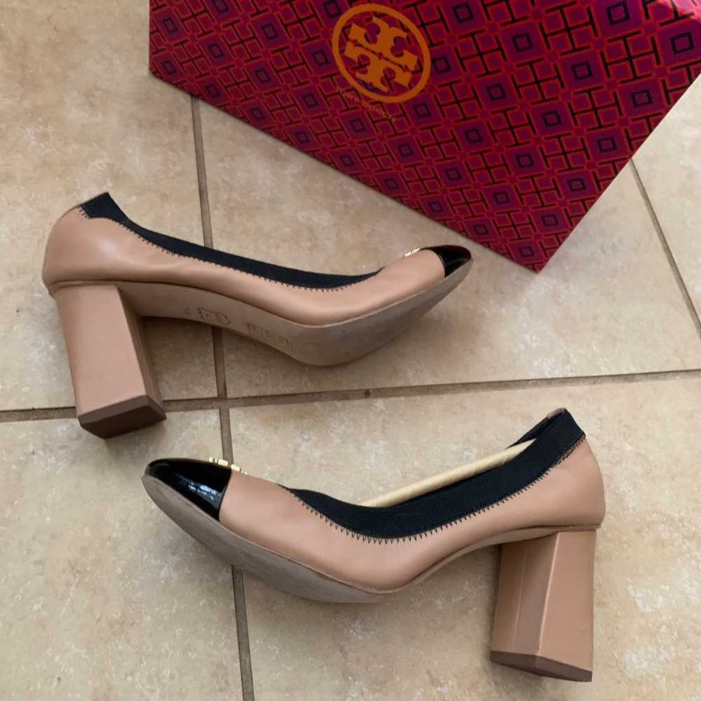 Tory Burch nude and black block heels 7. - image 7