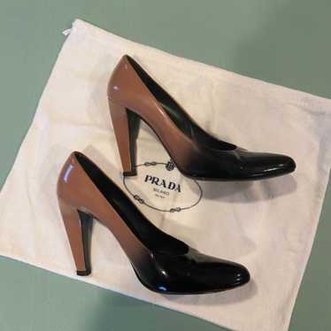 Prada patent leather metallic ombre heel