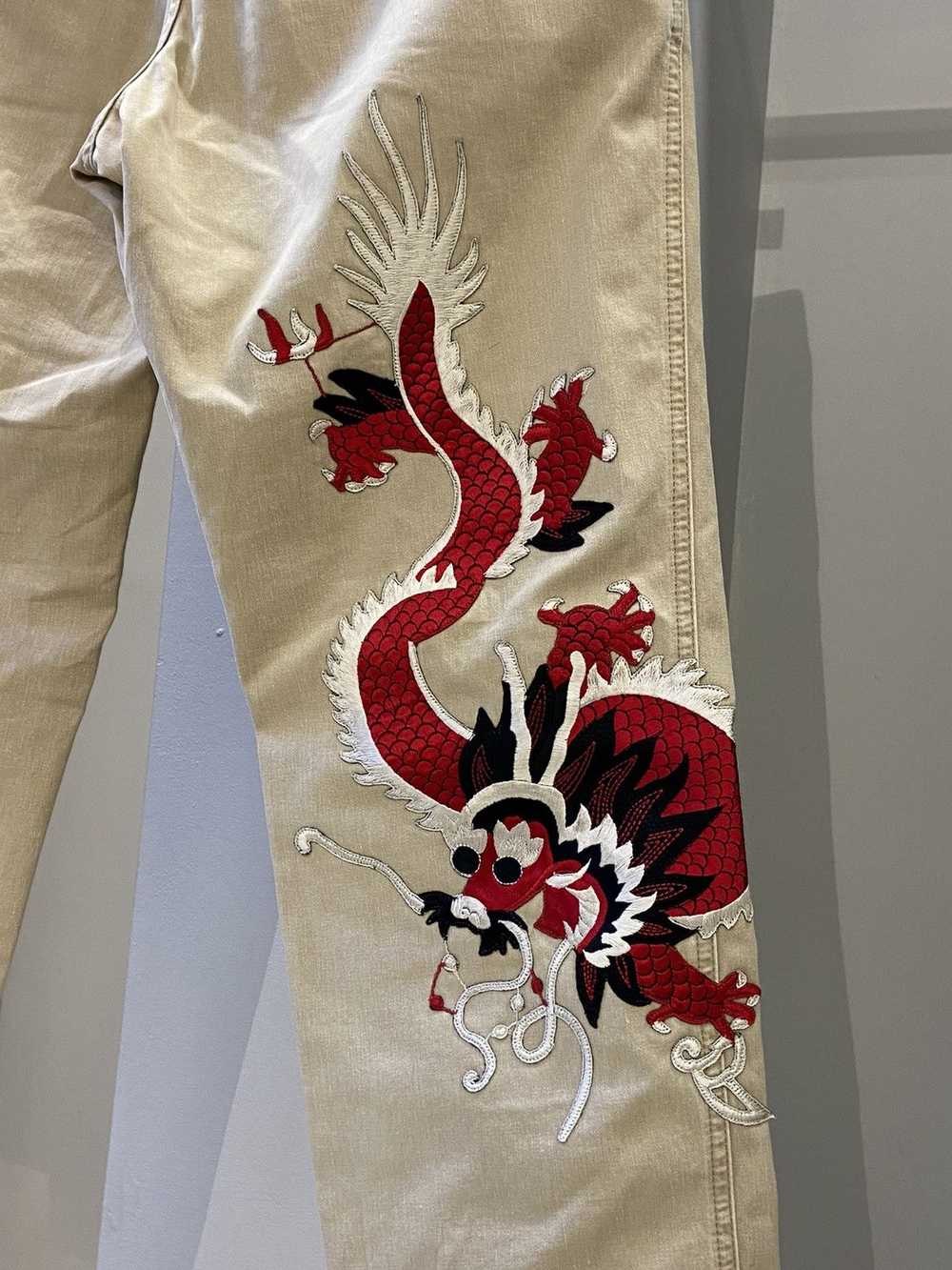 Gucci Gucci Embroidered Dragon Pants - image 3