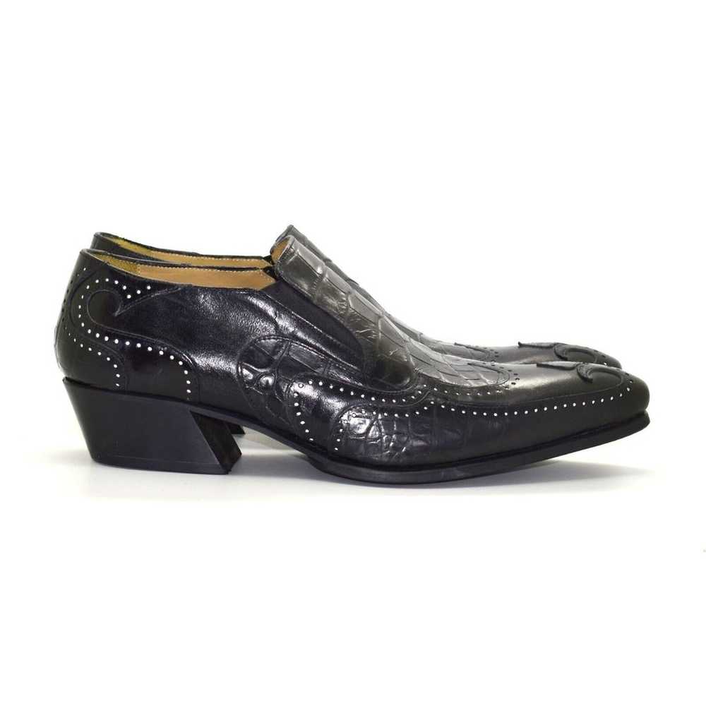 D5 NEW JOHN FLUEVOG Iggy Wmns Black Croc Wingtip … - image 2