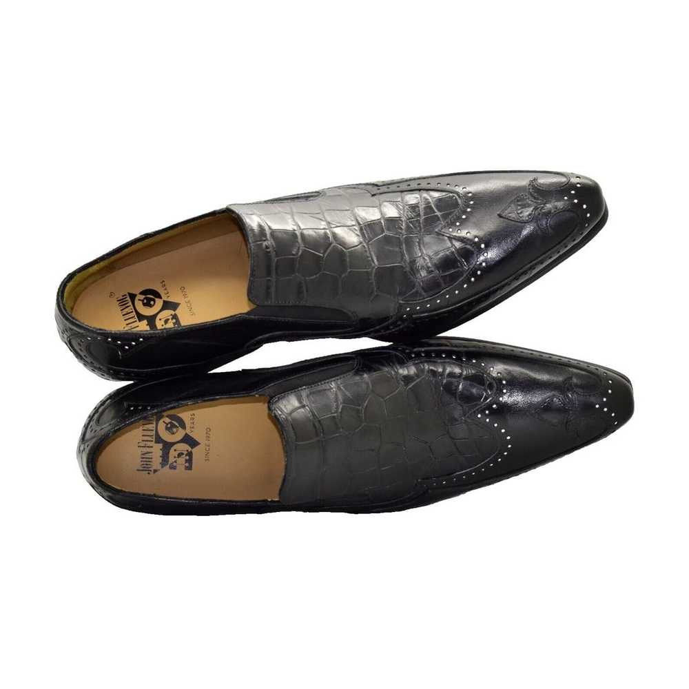 D5 NEW JOHN FLUEVOG Iggy Wmns Black Croc Wingtip … - image 3