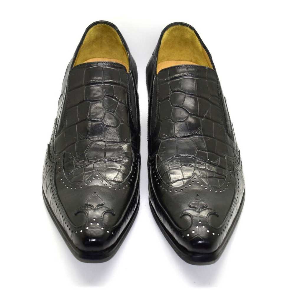 D5 NEW JOHN FLUEVOG Iggy Wmns Black Croc Wingtip … - image 4