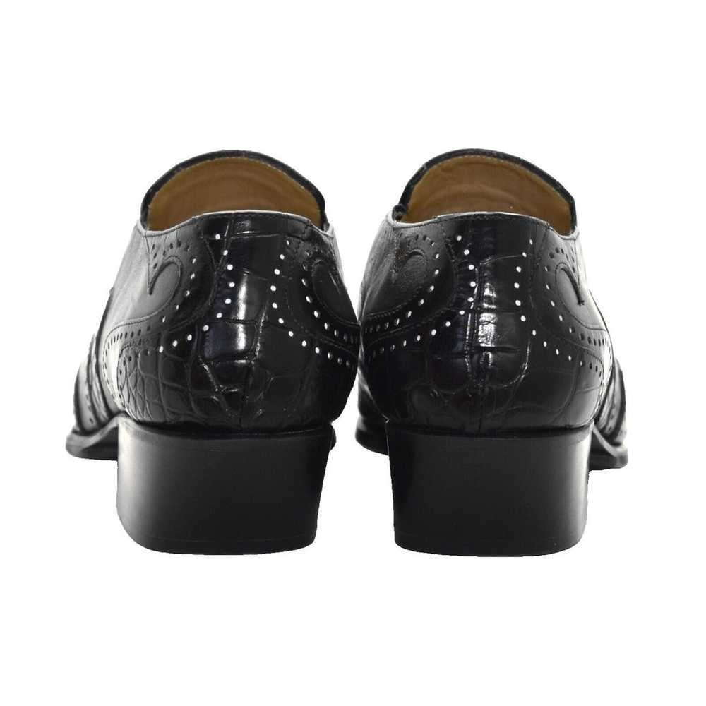 D5 NEW JOHN FLUEVOG Iggy Wmns Black Croc Wingtip … - image 5