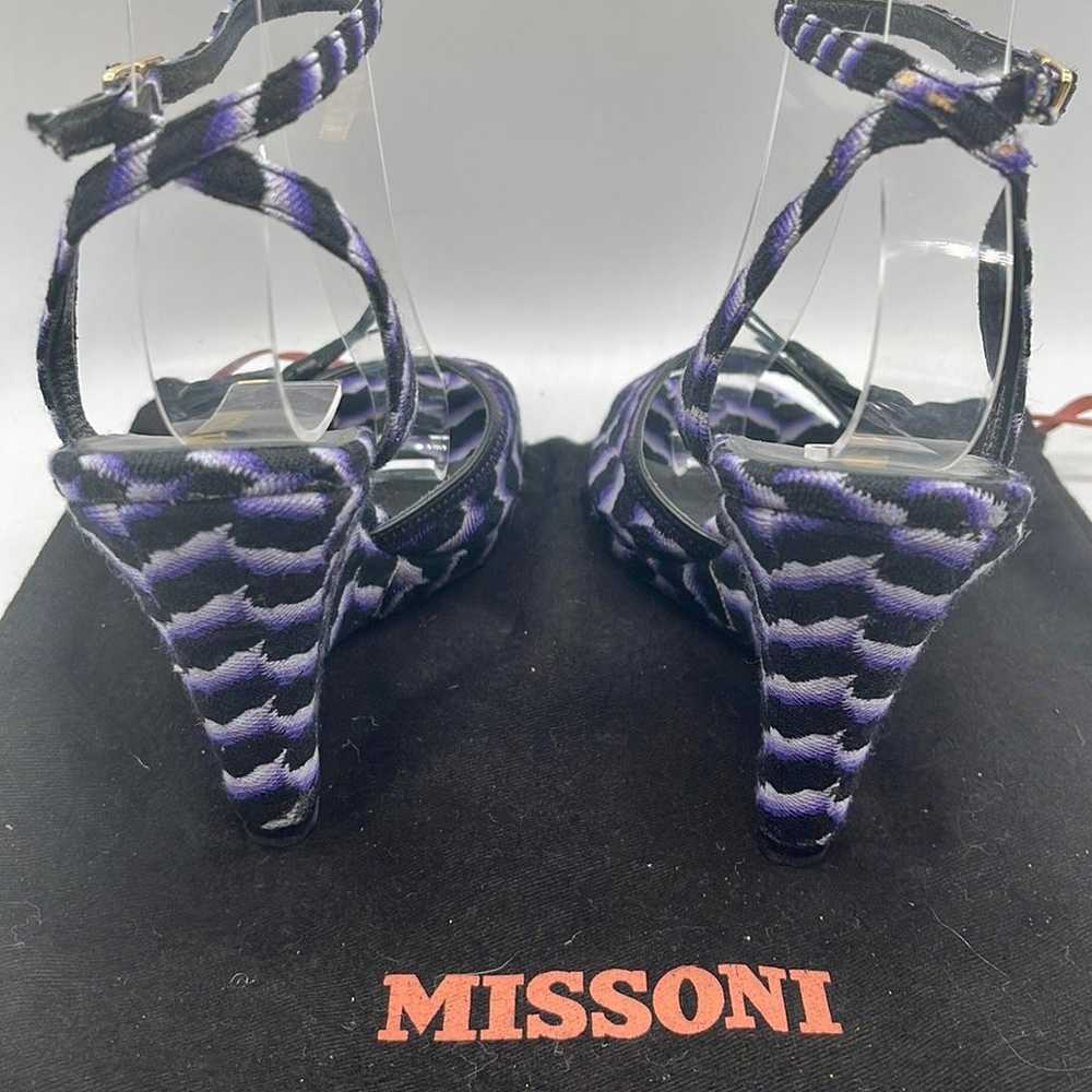 Missoni Zig Zag Wedge Slingback Espadrille Black … - image 5