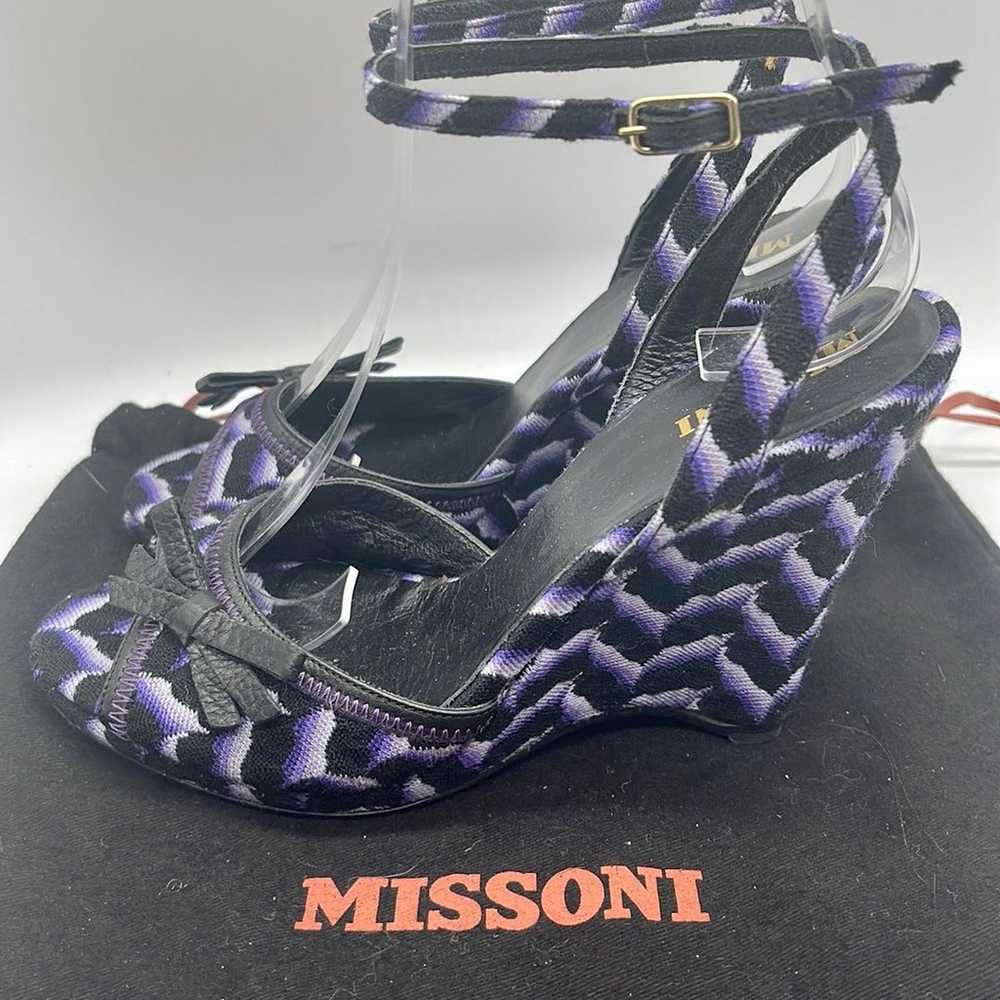 Missoni Zig Zag Wedge Slingback Espadrille Black … - image 6