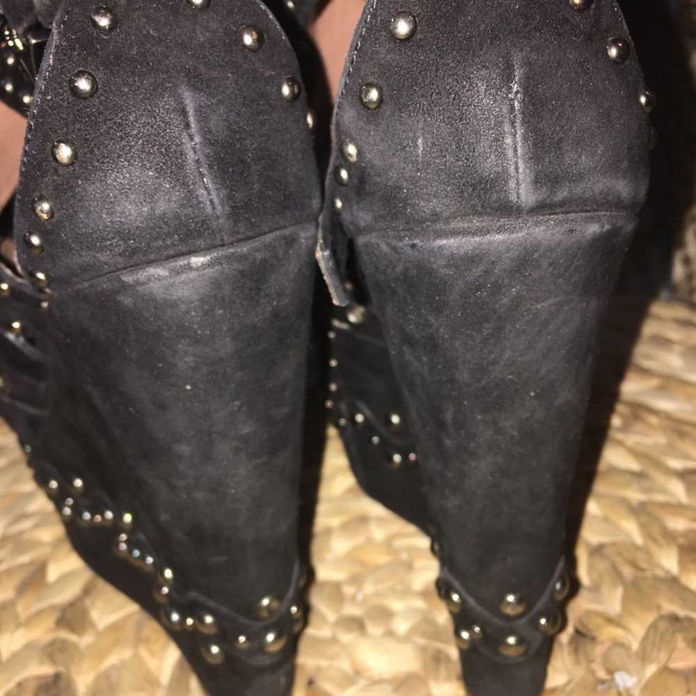 ✨ALAIA✨ Black Suede Studded Wedge - image 5