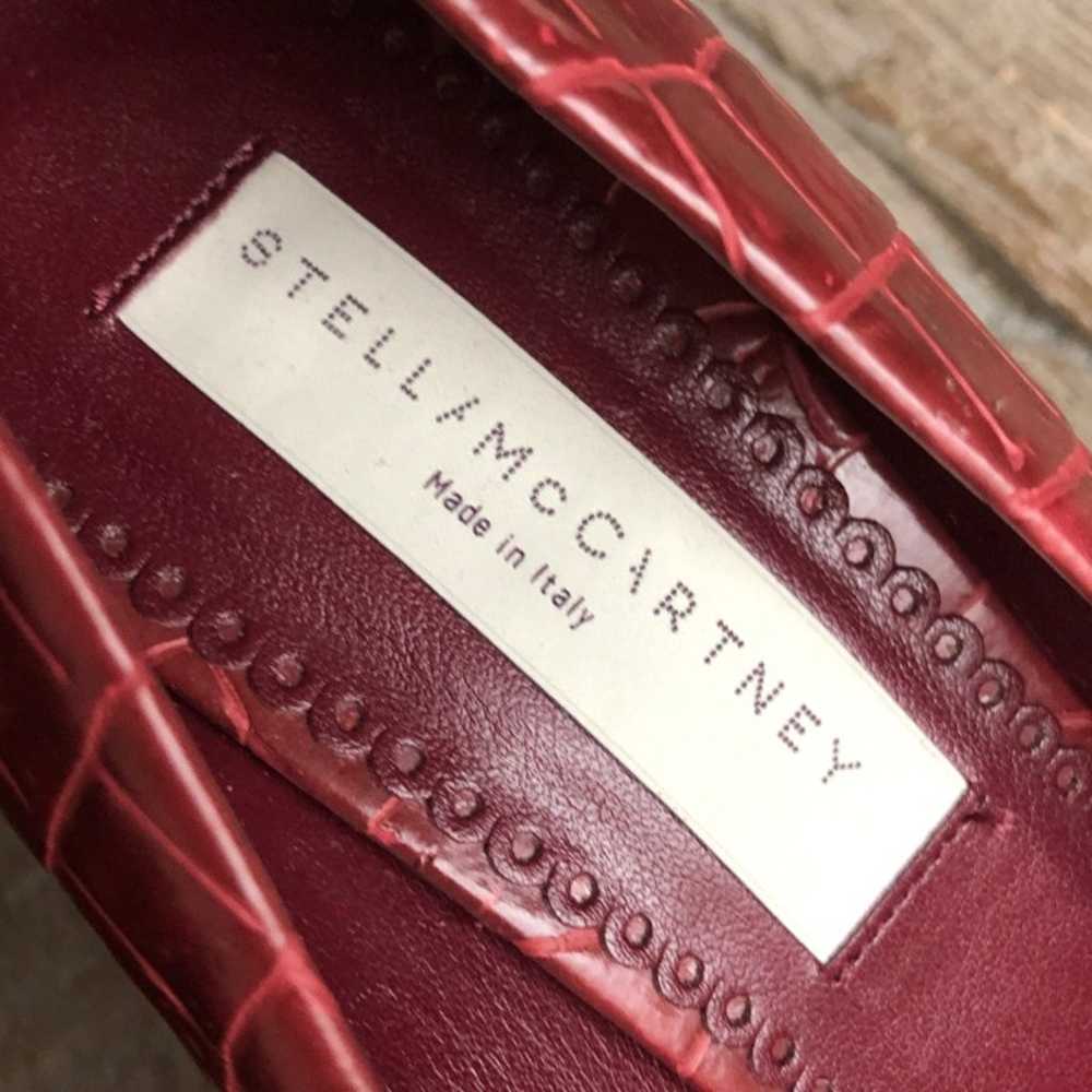 Stella McCartney faux crocodile wedges burgundy h… - image 5
