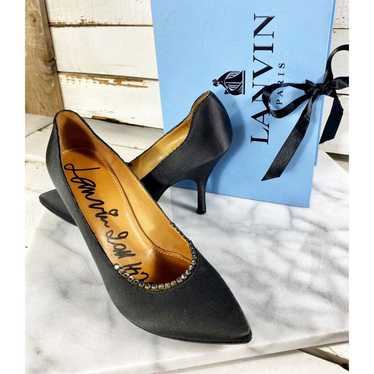 Lanvin Paris Silk & Crystal High Heels - image 1