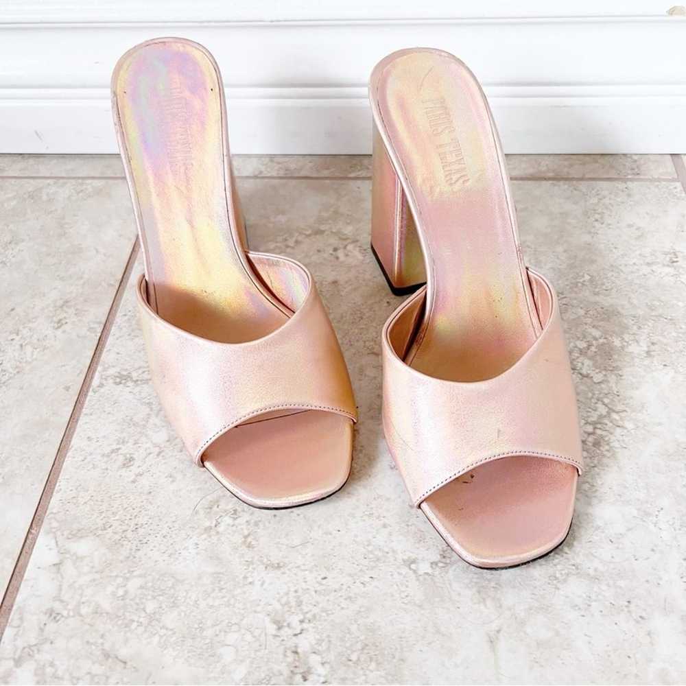 Paris Texas Anja Metallic Leather Mules heels siz… - image 6