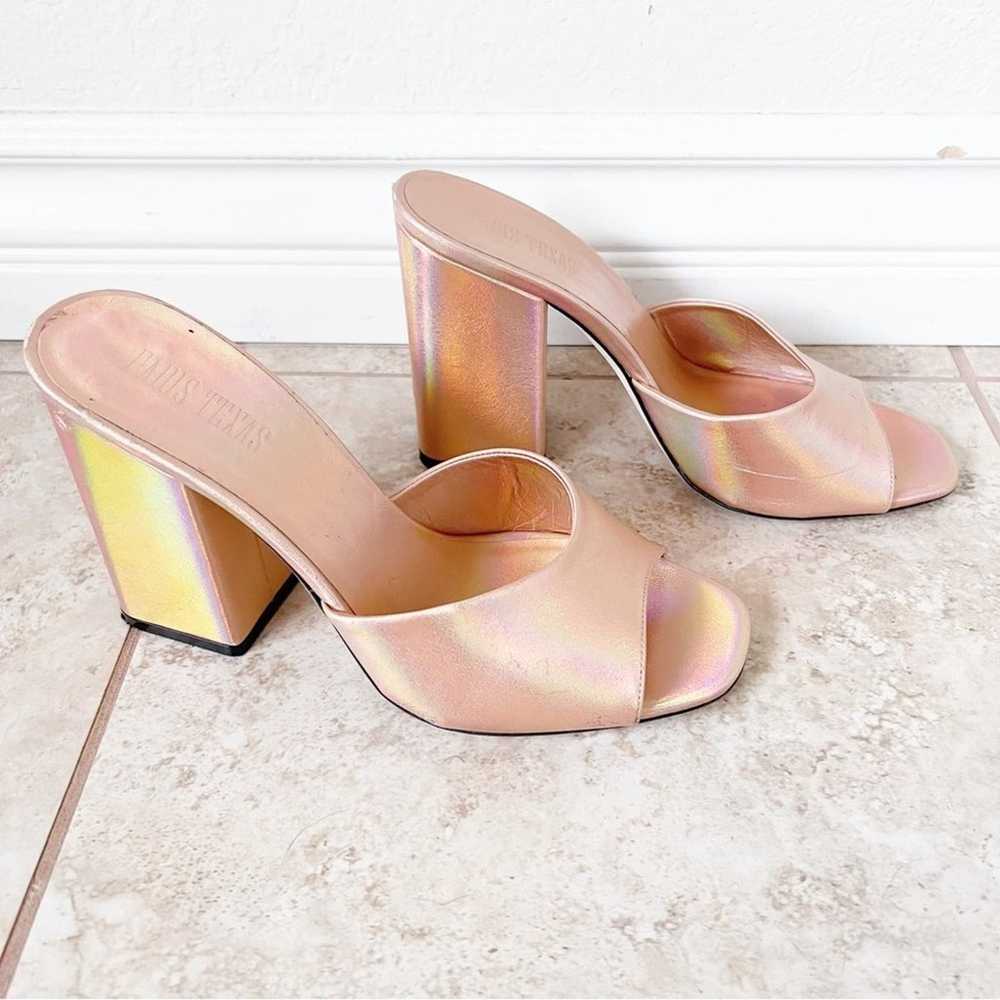Paris Texas Anja Metallic Leather Mules heels siz… - image 8