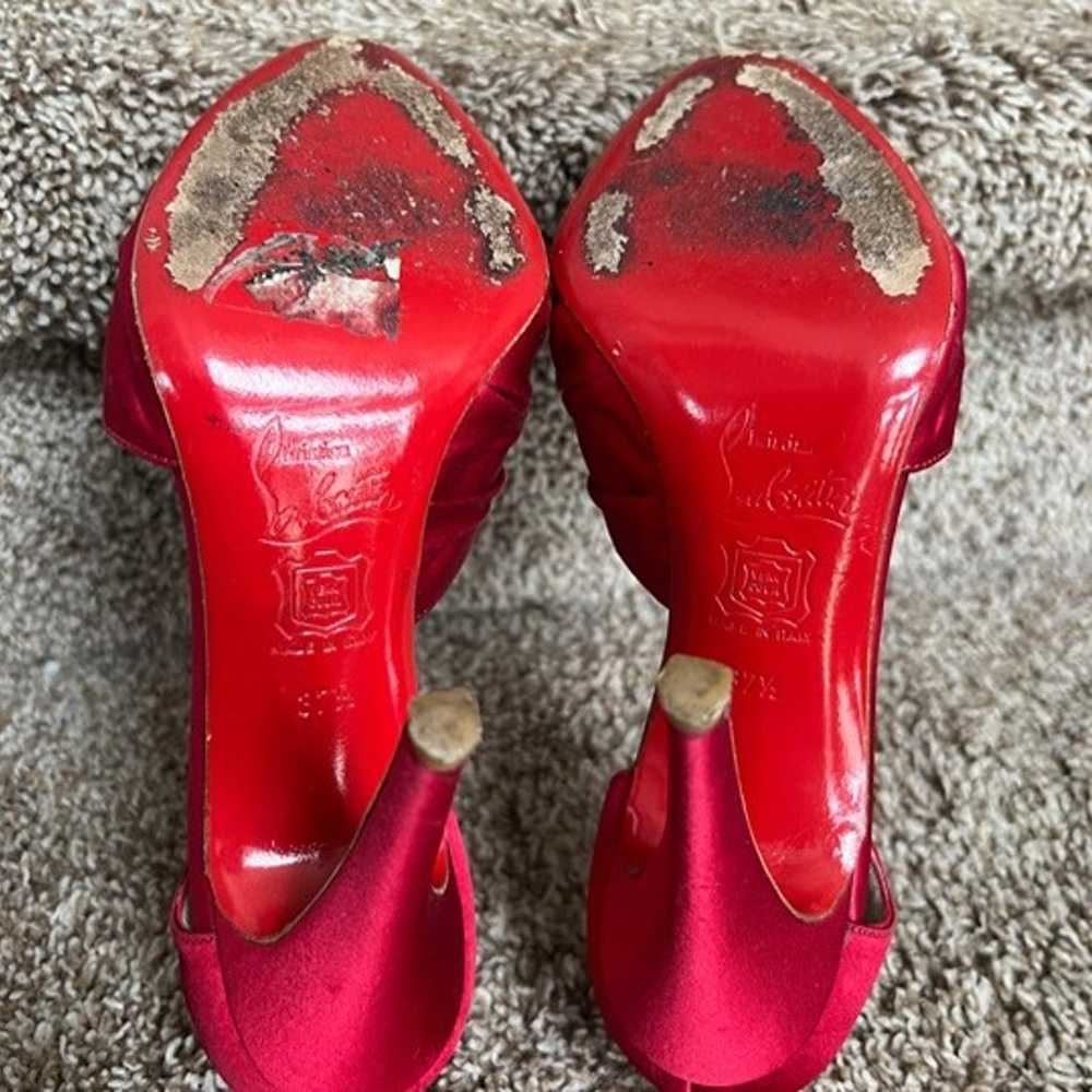 Christian Louboutin Women's Red Satin Red Bottom … - image 10