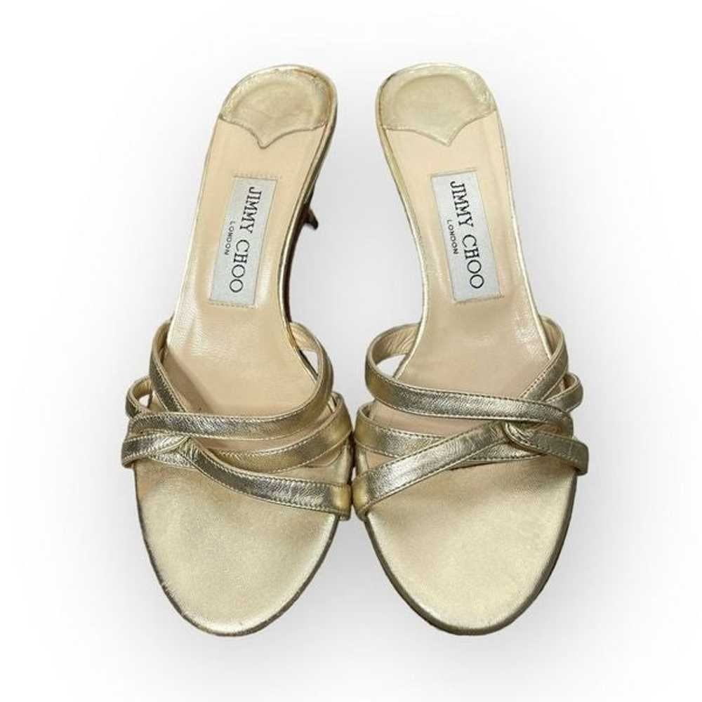Jimmy Choo Strappy Gold Sandals 35.5 - image 1