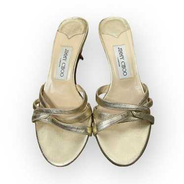 Jimmy Choo Strappy Gold Sandals 35.5 - image 1
