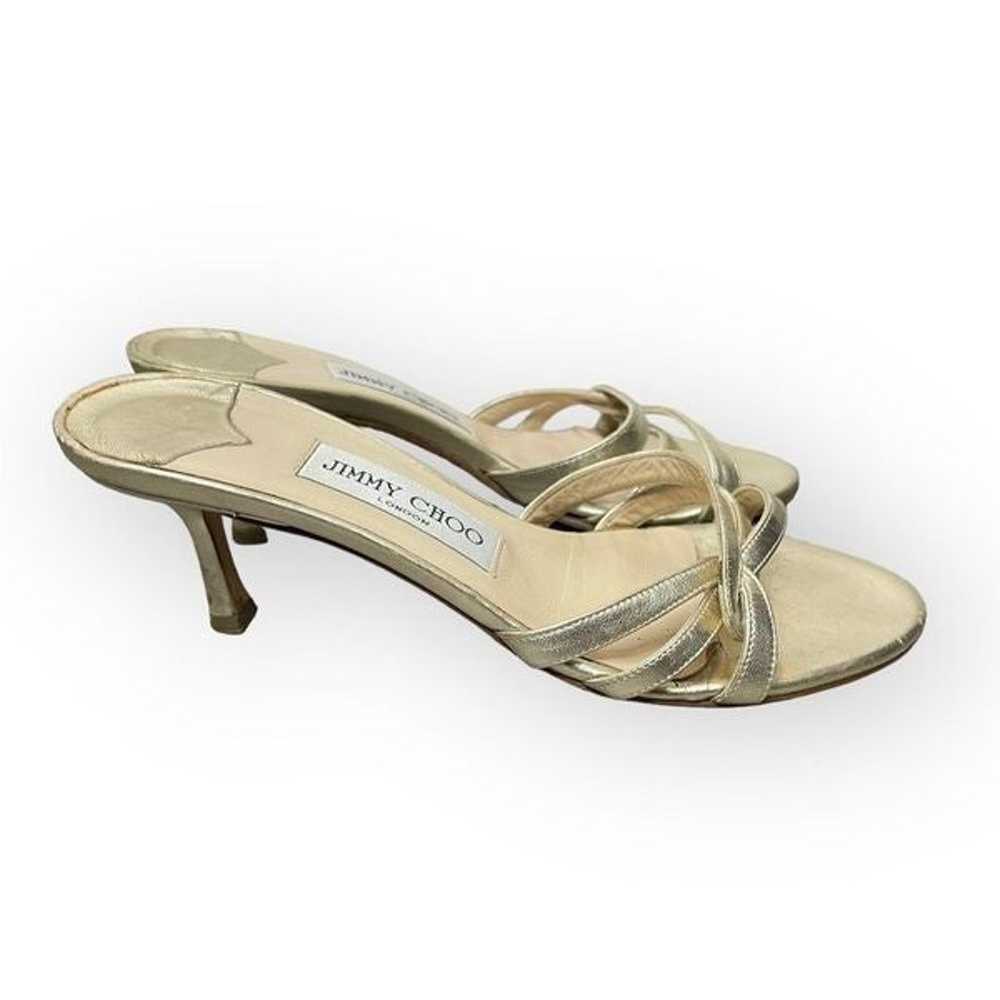 Jimmy Choo Strappy Gold Sandals 35.5 - image 2