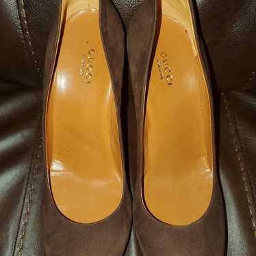 EUC Gucci Brown Platform Heels 38 7.5 - image 1