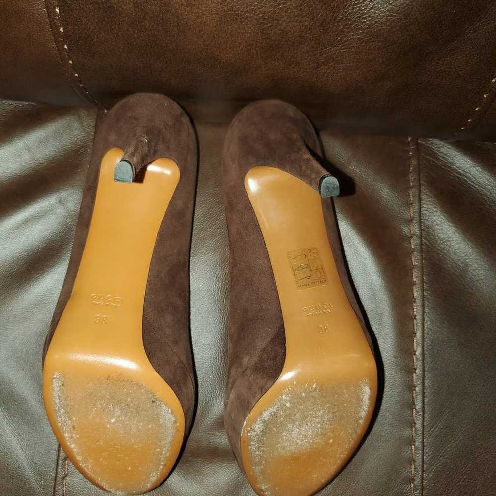 EUC Gucci Brown Platform Heels 38 7.5 - image 3