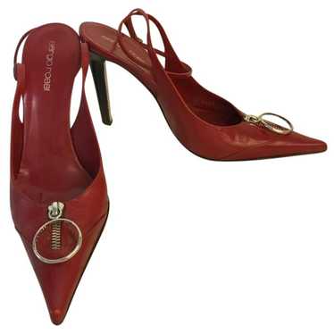 SERGIO ROSSI RED LEATHER PUMPS 37