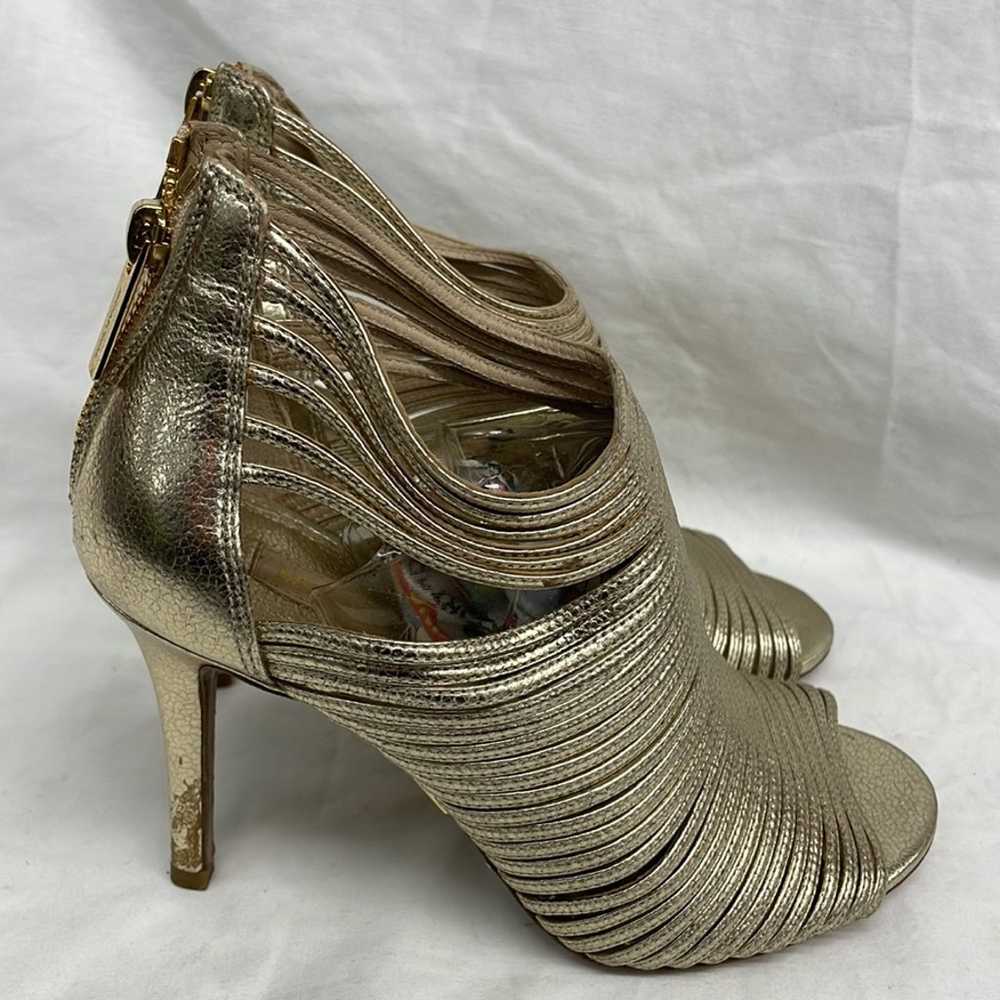 Michael Kors gold leather zip back heels ladies s… - image 3