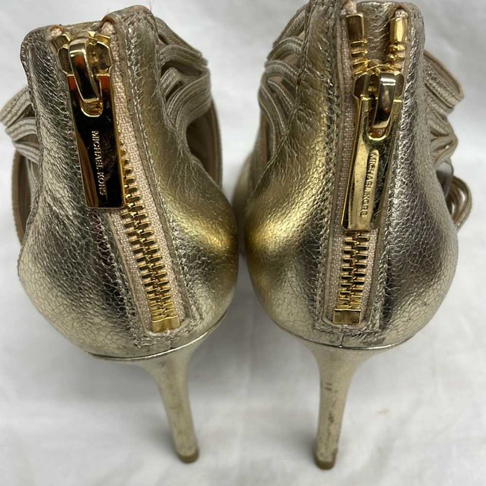 Michael Kors gold leather zip back heels ladies s… - image 4