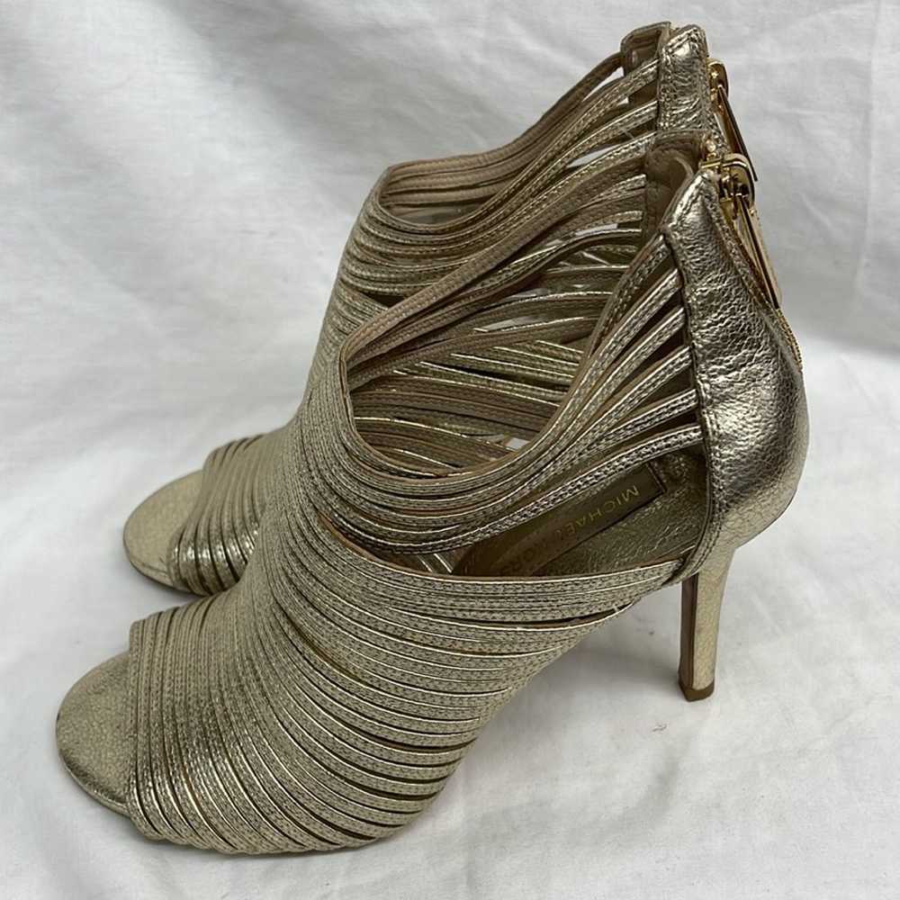 Michael Kors gold leather zip back heels ladies s… - image 5