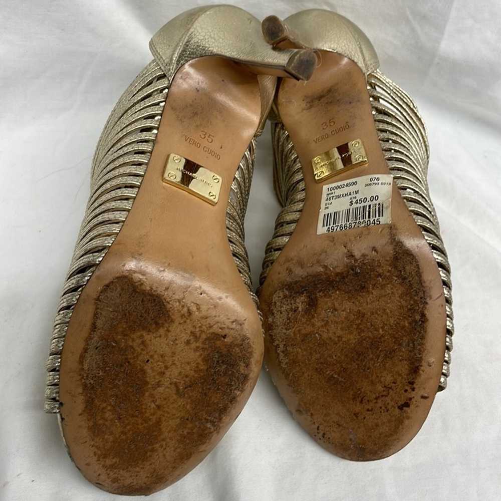 Michael Kors gold leather zip back heels ladies s… - image 8