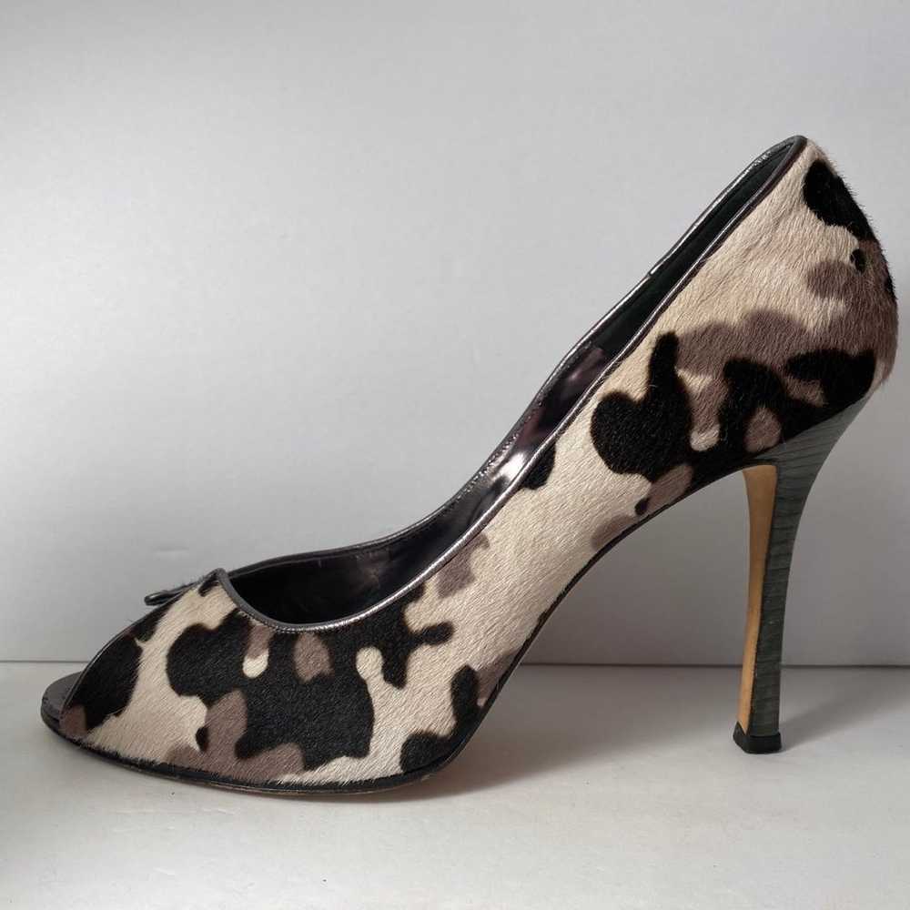 Manolo blahnik arsenia open toe ponyhair pumps he… - image 3