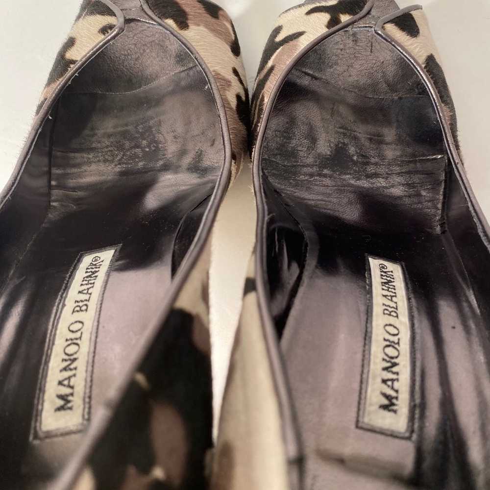 Manolo blahnik arsenia open toe ponyhair pumps he… - image 7