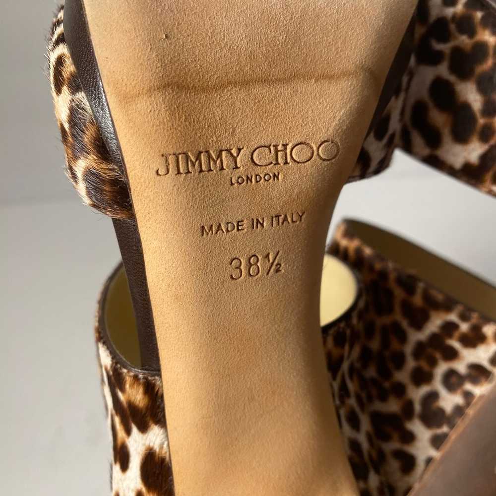 Jimmy Choo pony hair open toe pumps heels leopard… - image 11