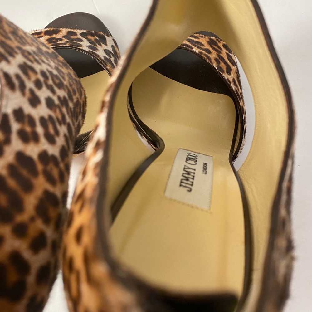 Jimmy Choo pony hair open toe pumps heels leopard… - image 6
