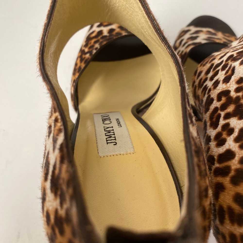 Jimmy Choo pony hair open toe pumps heels leopard… - image 7