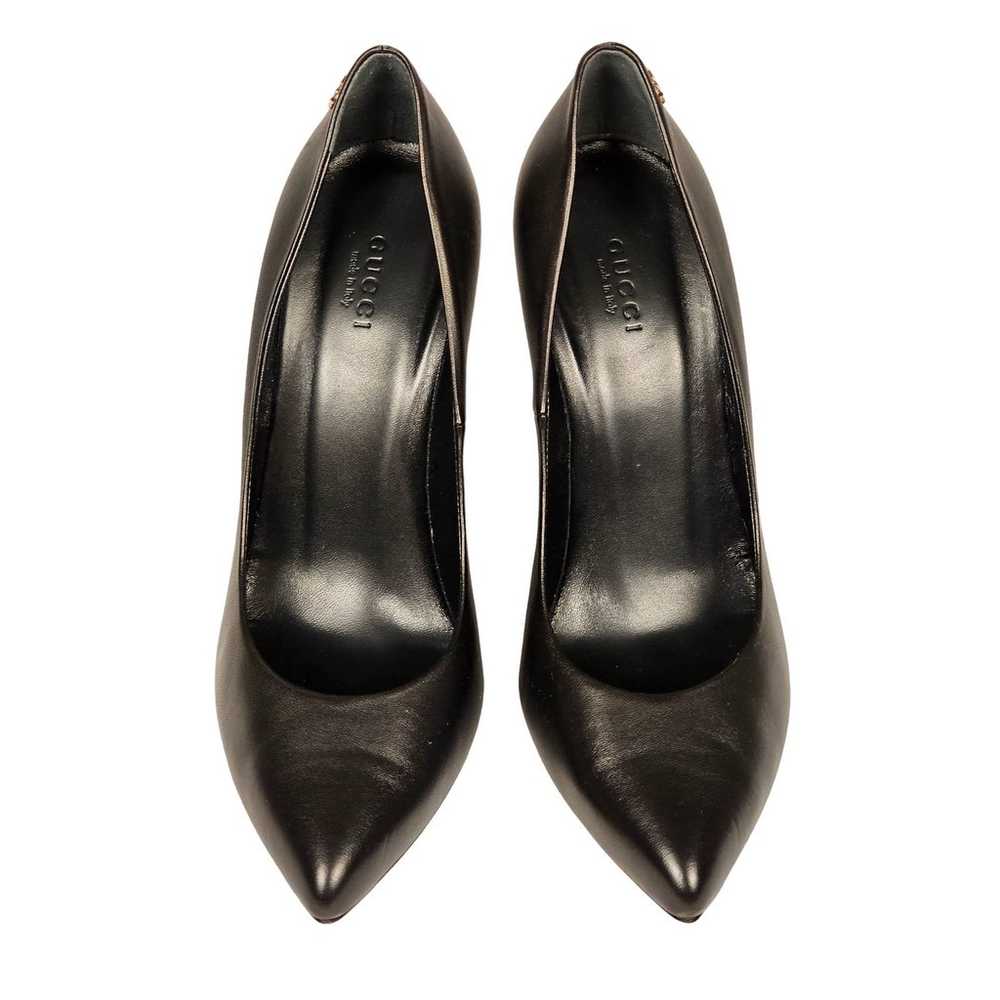 GUCCI Black Leather Molaita Pointed Toe Pumps Siz… - image 4