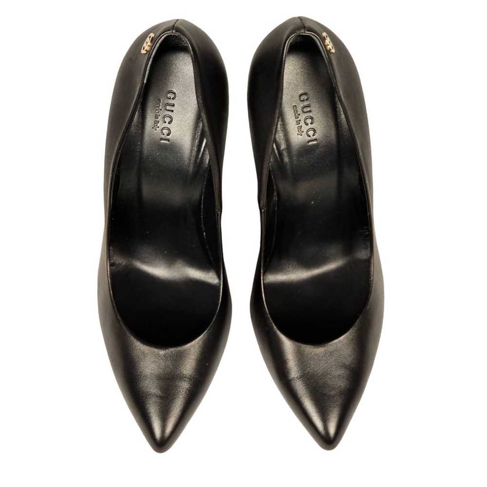 GUCCI Black Leather Molaita Pointed Toe Pumps Siz… - image 5