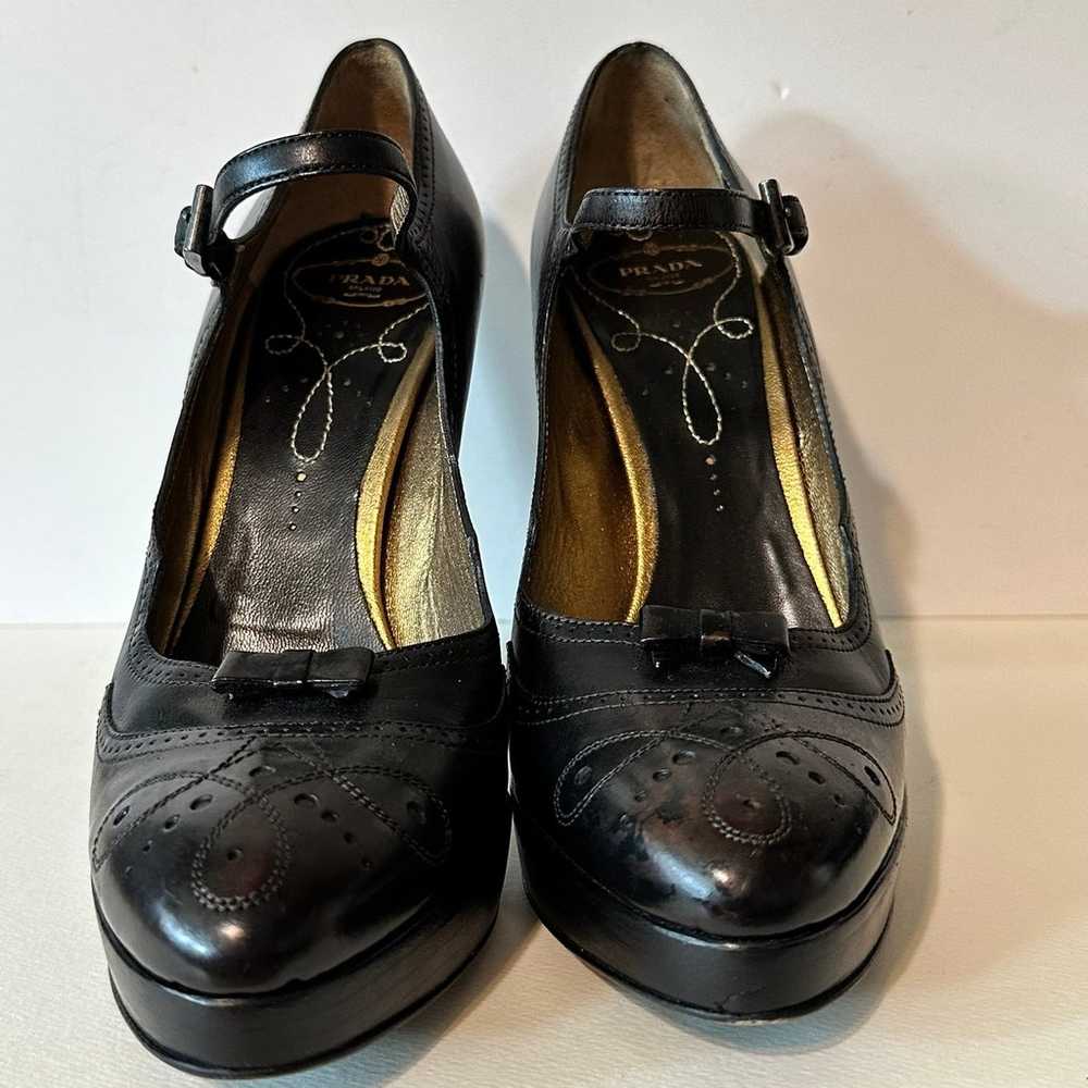 Prada Mary Jane Platform Heels Womens Size EU 37.… - image 2