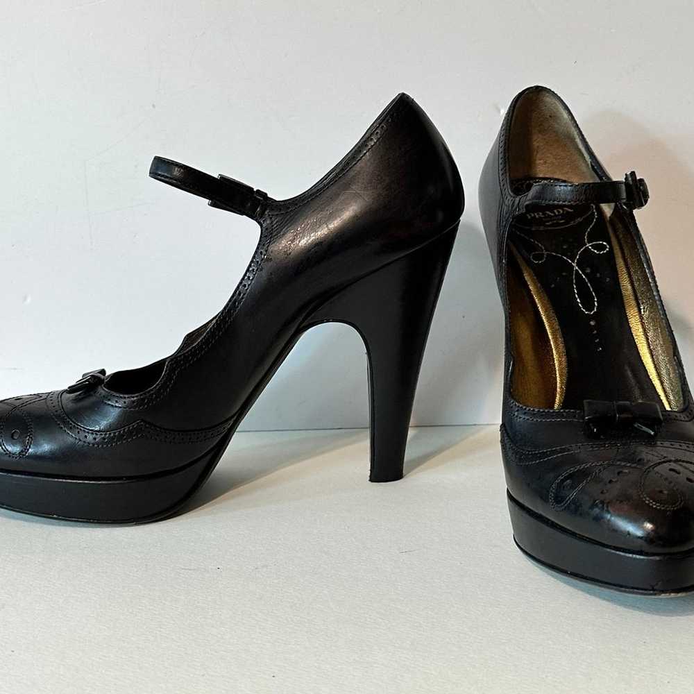 Prada Mary Jane Platform Heels Womens Size EU 37.… - image 4