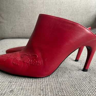 Roger vivier red leather mules - image 1