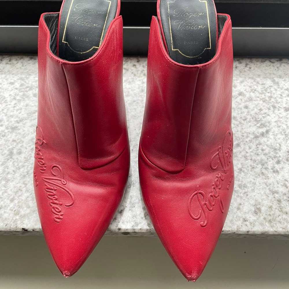 Roger vivier red leather mules - image 2