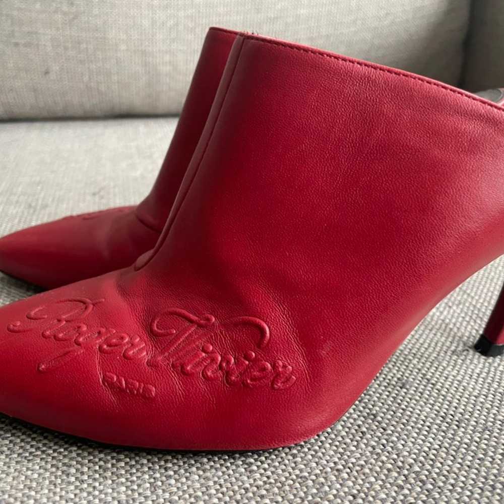 Roger vivier red leather mules - image 3
