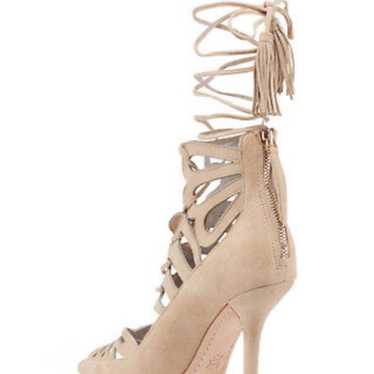 ALICE + OLIVIA Suede Natalie Heel Suede Sandals si