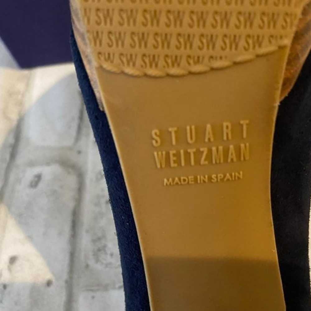 Stuart Weitzman blue suede platform heel - image 6